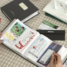 포켓식 티켓앨범 스크랩북 보관함 수집 케이스 콜렉트북 끌림데이, 빈티지 민트
