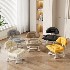 萬向輪小凳子 滑輪椅 滑輪凳 矮凳 家用板凳 小椅子 沙發凳 滑輪矮凳 滑輪矮凳 萬向輪云朵凳子靠背滑輪矮凳換鞋, 【亮橘色】云端坐感+靜音輪丨外貿加強款,【店慶大促】時尚云朵款-舒適軟包, 1個