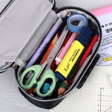 비밀번호 잠금 대용량 필통 블랙art3+1gKh