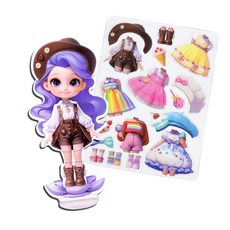 5살 여아 옷입히기 인형놀이 자석인형 드레스 코디놀이 어린이집 어린이교구 글자공부, 라벤더