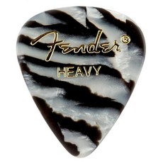 Fender 일렉트릭 기타 어쿠스틱 만돌린 및 베이스용 351 모양 프리미엄 피크 (12팩) 380089, 헤비, 12개, 얼룩말