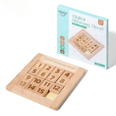 AIUAZA Wooden Number Sliding Puzzle，Brain Teasers Toy Tangram Slide Puzzle Game，Sequential Puzzles, 02 1-15 Medium size
