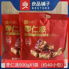 호두품은대추파이 자오파이 대추 호두 건강식 良品铺子枣仁派红枣夹核桃仁枣糕红枣夹心新疆特产孕妇零食干货, 枣仁派500gX1袋
