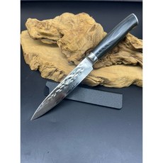 職匠 019 大馬士革錘紋萬用小刀 VG10鋼芯 人體工學造型柄 含黑內絨布刀夾, 1個