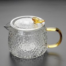妃雪森 玻璃錘紋茶壺 內膽茶水分離泡茶壺 日式耐熱梅花煮茶壺, 貴妃茶壺（350ml）, 1個