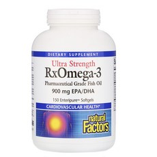 Natural Factors 超強度 Rx Omega-3 EPA DHA 900 毫克 Enteripure 軟膠囊, 1個, 150入