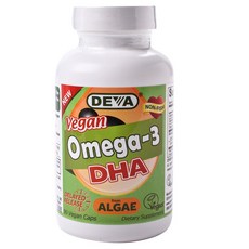 DEVA Omega-3 DHA素食膠囊, 1罐, 90顆, 1罐