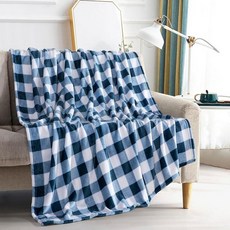 Elegant Comfort 벨벳 터치 울트라 플러시 담요 50 x 60인치 스노맨 플레, 버팔로 네이비