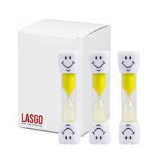 3분 모래시계 양치 시계 플라스틱 무지개 인테리어, 옐로우 3개, 3개