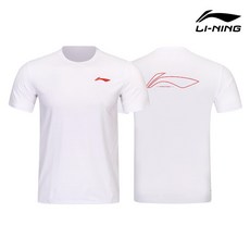 리닝 티셔츠 AHSW425-2 화이트 남녀공용 반팔 배드민턴 상의 오남스포츠