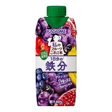 카고메 내 과일 이 한 병에 하루 권장 철분 330ml × 12병 (하루 권장 철분 1일분 과일 사용) 7가지 과일 캡이 달린 종이팩)