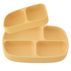 [국내생산] 아이냠 실리콘 흡착식판 + 디바이더 세트 / 4구 5구 6구 호환, 옐로우, 1개