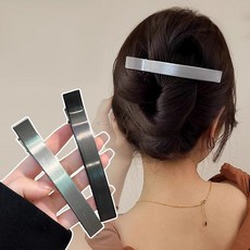 세련된 대형 무광 메탈 브러쉬드 집게핀 2종 세트