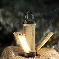 Fowod LED 캠핑 랜턴 접이식 캠핑무드등 야외조명 충전식 손전등 무드등, 카키, 1개