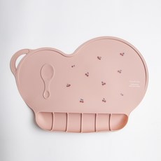 【台灣現貨】硅膠兒童餐墊 防水防油隔熱矽膠餐墊 兒童餐桌墊 寶寶吃飯墊 防污墊, 粉色櫻桃, 1個