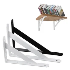 2pcs 금속 선반 브래킷 L 모양 두꺼운 코너 중괄호 직각 620 인치 상품 가구 피팅, Black 400mm