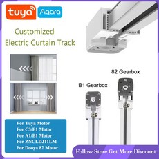 Aqara C3 Dooya Tuya Wifi/Zigbee 스마트 커튼 모터 스마트 홈 커튼 로드 코니스 용 맞춤형 전기 커튼 트랙, 02 모터 n 가이더 2.2m-2.7m, 04 For C3 E1 Motor