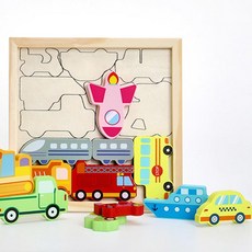 [아페페] 교통수단 자동차 원목 퍼즐 12피스 어린이집교구 상상력발달 어휘력향상 KR7082 자동차퍼즐 원목퍼즐