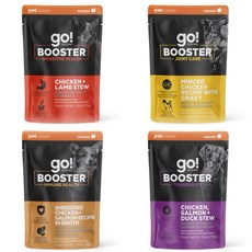 go! Booster 狗狗補給餐包 機能餐包 腸胃保健 關節保健 免疫保健 情緒保健, 79g, 6個, 免疫保健-嫩絲無穀雞鮭
