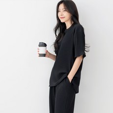 가벼운 여자 베이직 데일리 반팔플리츠티셔츠 넉넉한핏