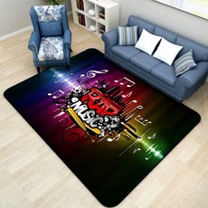 드럼 매트 카페트 사각 미끄럼방지 방음 피아노 전자드럼 러그, 180cmx240cm, 블랙 골드 GT-901, 1개