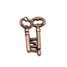 益智解謎玩具套裝：合金魯班鎖孔明鎖，高智商燒腦解密，挑戰十級難度, 1個, 鑰匙鎖