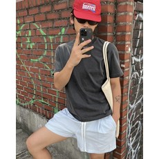 매장정품 소버먼트 SOVERMENT 460G 크롭 컷 헤비 피그먼트 티셔츠-차콜- 25summer-croptshirts-03 583705