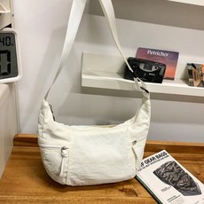 通懃餃子包健身瑜伽包單肩斜挎手提腋下託特包, 白色, 1個