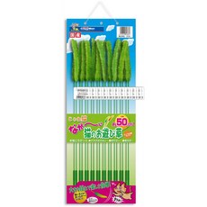 獅子王寵物 多格漫Cattyman 貓用狗尾草綠色逗貓棒 50cm 逗貓玩具 安全無毒 互動玩具, 2#單支販售-34CM, 1個