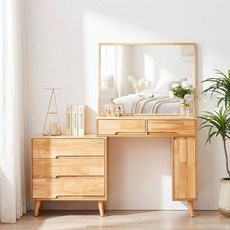 동서가구 위너 제이 확장형 원목화장대 거울세트 DF920394, 내추럴