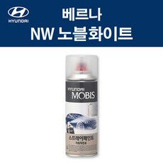 현대 순정품 베르나 NW 노블화이트 스프레이 41 자동차 차량용 도색 카페인트, NW 노블화이트 스프레이(모비스), 1개