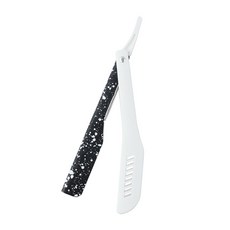 로본 최신 1PCS 남자 클래식 면도기 홀더 위장 패턴 면도 도구 스트레이트 에지 수염 컷 트리머, White