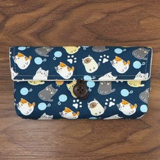 아야네오 포켓 에이스 수납 가방 보관 파우치, 포춘 고양이 (파란색) -1