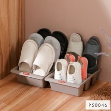 聯府台灣製三格立式鞋架 P50046 分格收納鞋盒 宿舍好物 玄關收納日式鞋子收納盒, 咖啡, 1個
