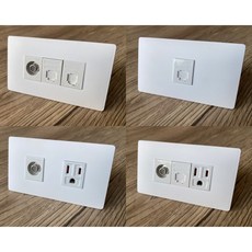 Panasonic 弱電插座組 ADVANCE 超薄面板 日本製, 1個, 電話*1+電視中繼*1