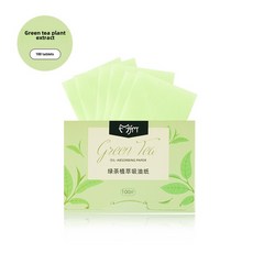 100片吸油面紙 控制油光 啞光啞光 便攜吸墨紙, 1個, 綠茶提取物