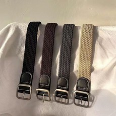 港風ins復古帆布皮帶男韓版潮流時尚休閒學生百搭編織鬆緊褲腰帶