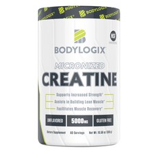 BODYLOGIX 微粉化肌酸 5000mg 無味無麩質, 1個, 300克
