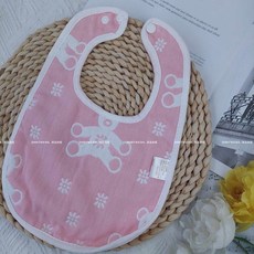 SHINYWAWA U型六層紗口水巾, 1個, 粉色小熊