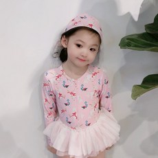 구빠방 아동 유니콘 플레어 캉캉 반집업 긴팔 수영복