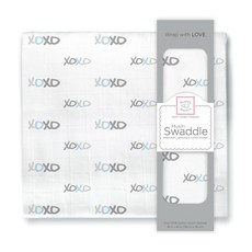 SwaddleDesigns 면 모슬린 포대기 담요 파스텔 블루 XOXO, SwaddleDesigns 면 모슬린 포대기 담요, 파