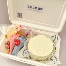 仿真蛋糕模型 裝飾佈置 櫥窗樣品 拍照模型, 4寸仿真蛋糕胚+4色奶油膠+裝飾材料,送收納盒+颳刀