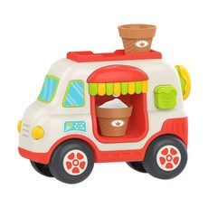 可愛冰淇淋車泡泡玩具車，趣味洗澡玩具，兒童益智玩具, 白色, 1個