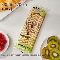 일회용 대나무 꼬치 핫도그 분식 꽂이 나무꼬지 오뎅, 1개, 20cmX3mm[100 개] 1개
