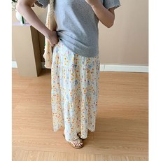 임산부 롱 스커트 봄 가을 임부 캐주얼 프렌치 플라워 스커트 임부복 스트링 룽 치마 YXF