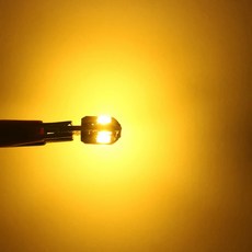 T10 자동차 W5W 전구 황색 초고휘도 SMD 실내등 적색 백색 램프 LED 캔버스 자동 없음 오류, Amber Yellow, 2pcs