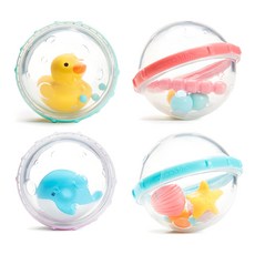 munchkin 滿趣健 嬰幼兒沐浴漂浮泡泡玩具4件組, 混合色