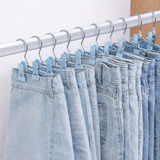 다온이네 자국없는 논슬립 구김방지 바지걸이 치마걸이, 60개, 스카이