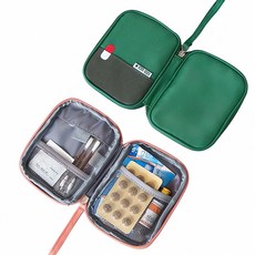 미니 구급약품 파우치 구급상자 응급처치 키트 용품 캠핑 안전 휴대 용 약품 구조 가방 함, 그린, 1개