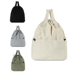 여성백팩 스트링 네추럴 여행 데일리 배낭 경량 경량백팩, 아이보리